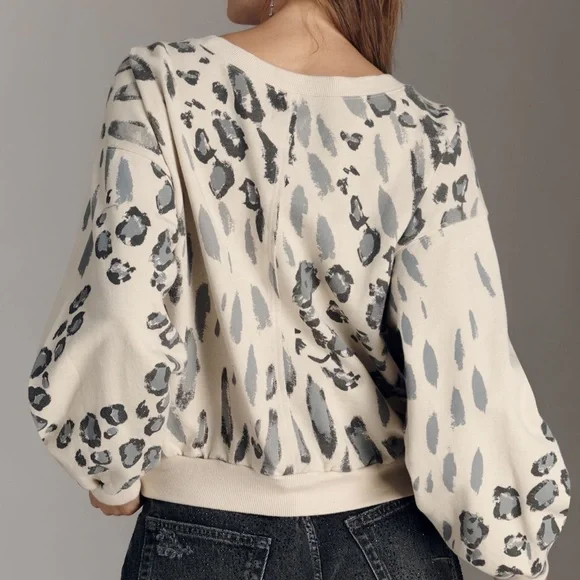 Anthropologie The Niki Bubble Sweatshirt by Pilcro